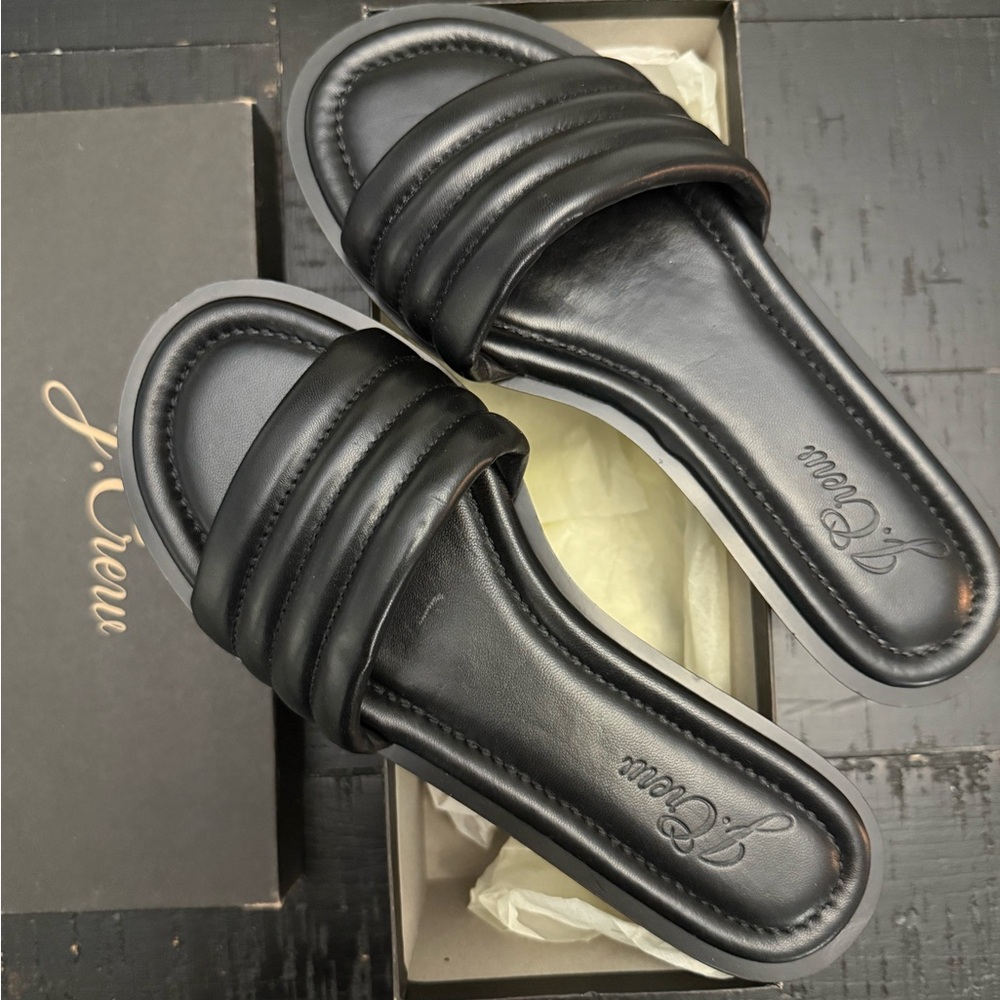 J. Crew Elegant Black Leather Sandals